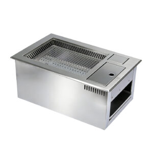 Commercial Built-in Smokeless BBQ Grill Equipment for Restaurant Grill Table, Portable Gas Canister Compatible Smokeless Barbecue Stove