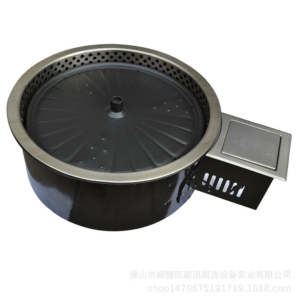 Commercial Built-in Smokeless Gas Grill 420, Full Grilling Non-Stick Pan Lower Exhaust Smoke Stove for Restaurant Food Shop