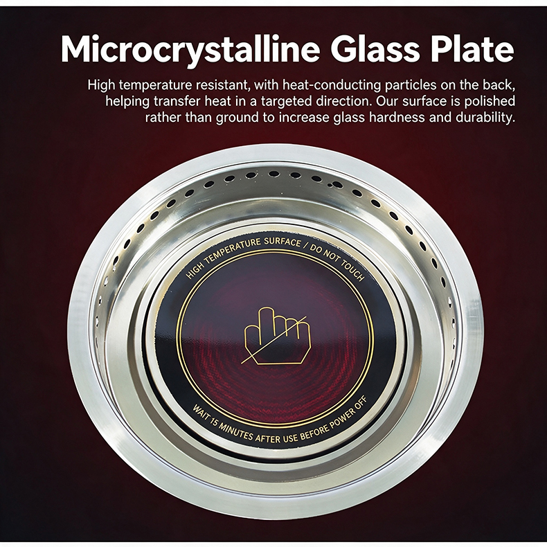 JHD-360A electric grill stove microcrystalline glass plate, high temperature resistant polished heating surface for commercial catering