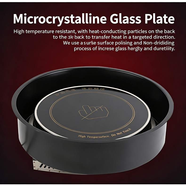 JHD‑530 high temperature resistant microcrystalline glass plate heating surface for commercial electric ceramic hot pot grill stove