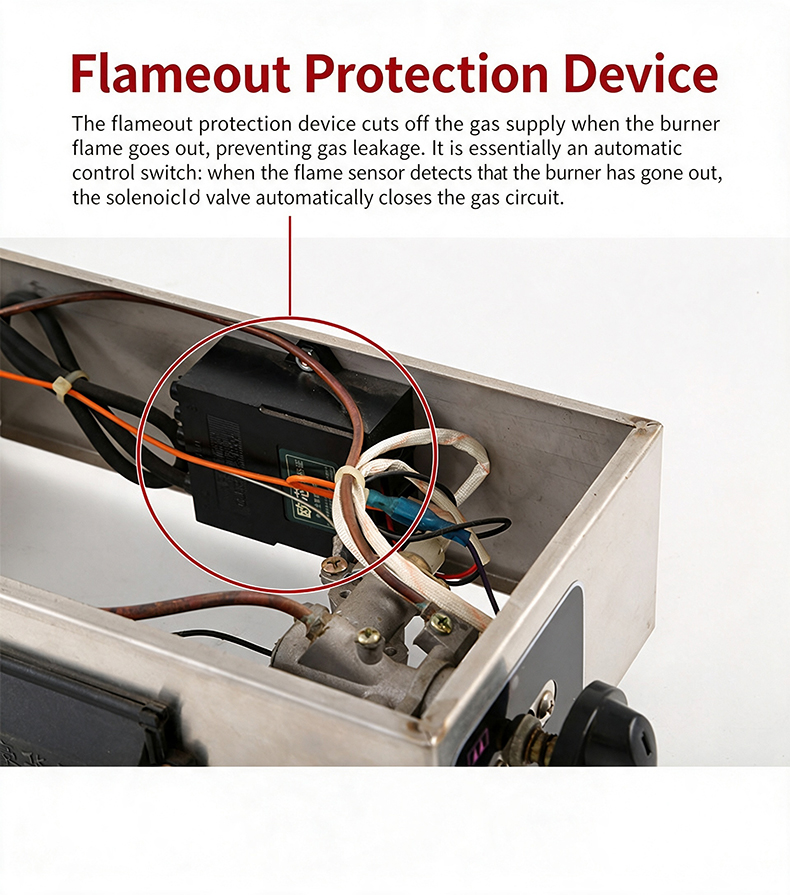 SZY‑420A gas stove flameout protection device internal structure prevent gas leakage catering burner