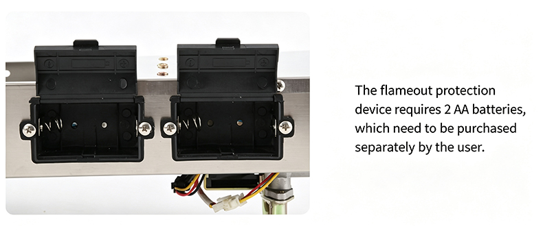 Szy‑630 gas hot pot grill battery compartment, AA battery slot for flameout protection igniter of built‑in restaurant cooker