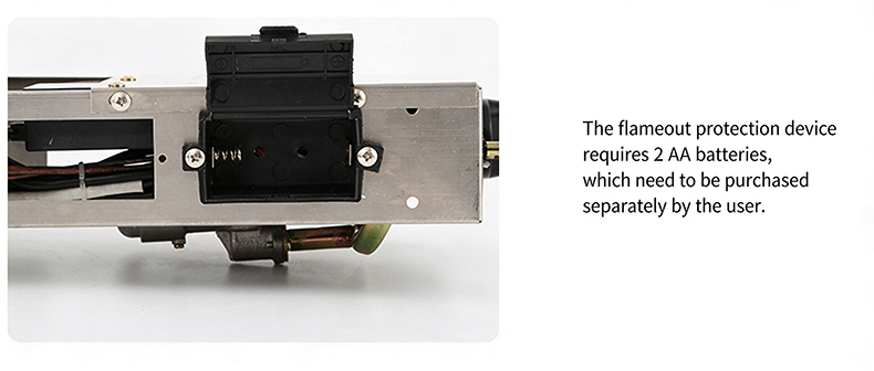 Szy‑650 gas stove battery compartment for flame‑out protection device use 2 aa batteries