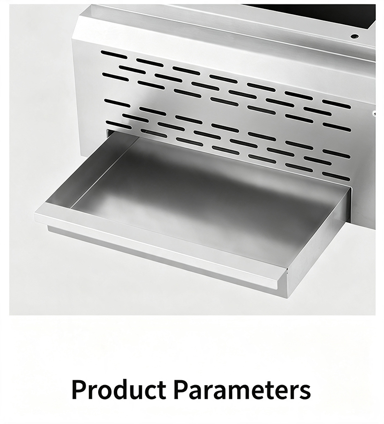 JHD-430 countertop electric grill pull-out stainless steel oil drip tray, detachable design for easy cleaning commercial restaurant catering equipment