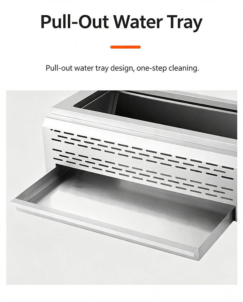 JHD-660 commercial countertop electric grill pull-out stainless steel water tray, one-step cleaning design for restaurant catering equipment maintenance