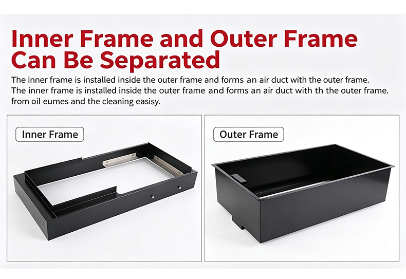 JHD‑710 commercial smokeless bbq hot pot stove inner outer frame separable easy cleaning air duct structure