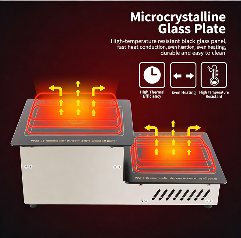 JHD‑540 commercial bbq hot pot electric grill microcrystalline glass plate, high‑temperature resistant even heating electric cooktop