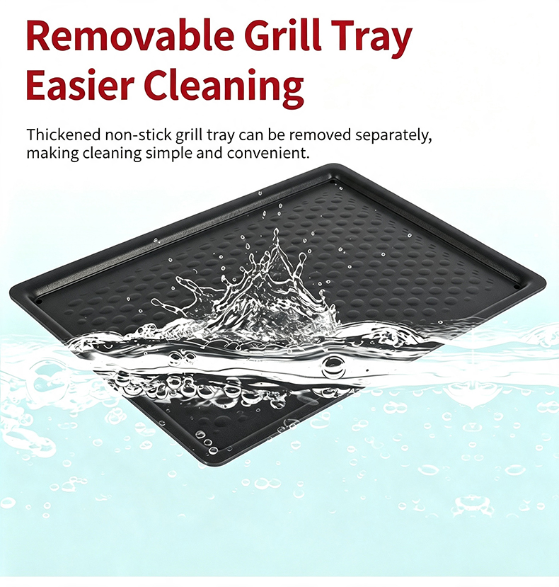 JHD-460 thickened non-stick grill tray removable and water washable, easy cleaning for commercial catering equipment