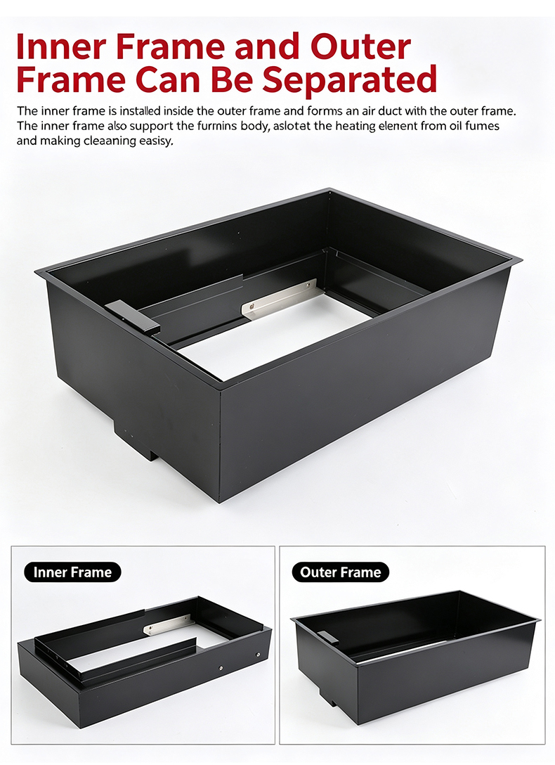 JHD‑540 smokeless bbq hot pot stove separable inner outer frame, easy‑to‑clean air duct structure commercial kitchen equipment