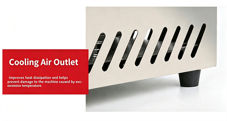 JHD-460 electric grill cooling air outlet design, improves heat dissipation and prevents over-temperature damage