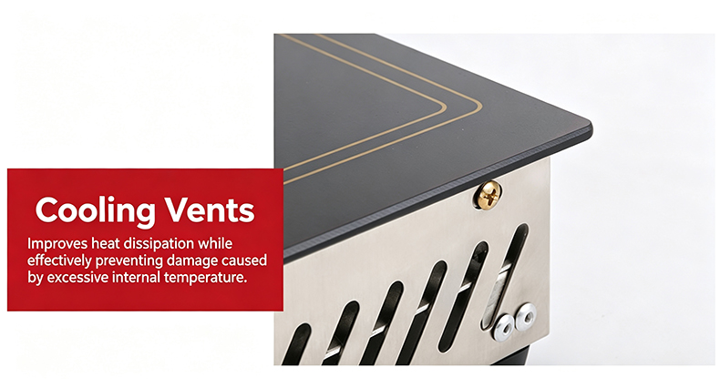 JHD-450 recessed bbq hot pot electric stove cooling vents for effective heat dissipation and overheat protection extending product lifespan