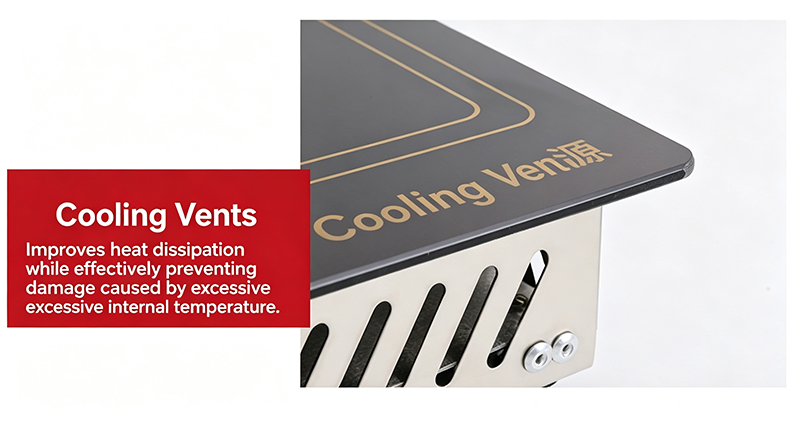 JHD‑720 commercial bbq hot pot electric stove cooling vents efficient heat dissipation built‑in grill hotpot stove