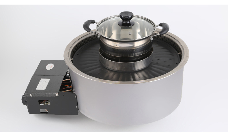 SZY‑420 built‑in gas dual‑use stove fitted with matching stainless steel hot pot