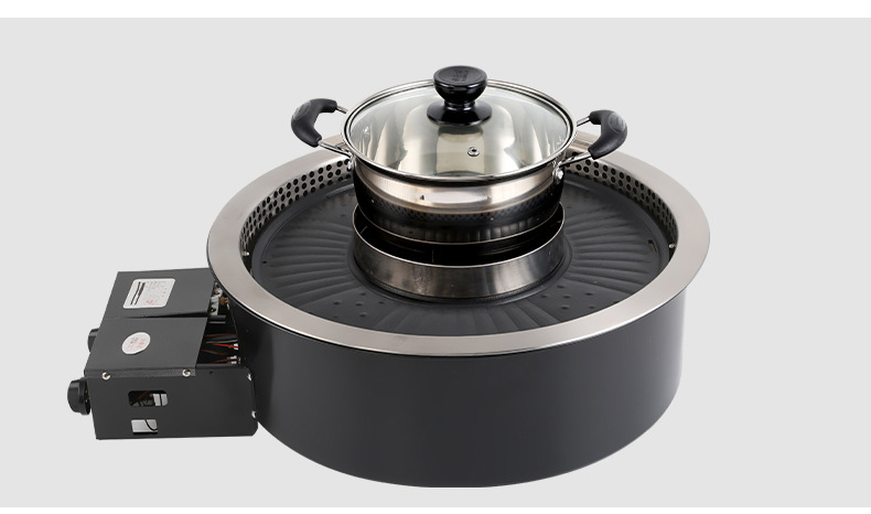 SZY‑530 built‑in gas stove equipped with matching stainless steel hot pot for restaurant