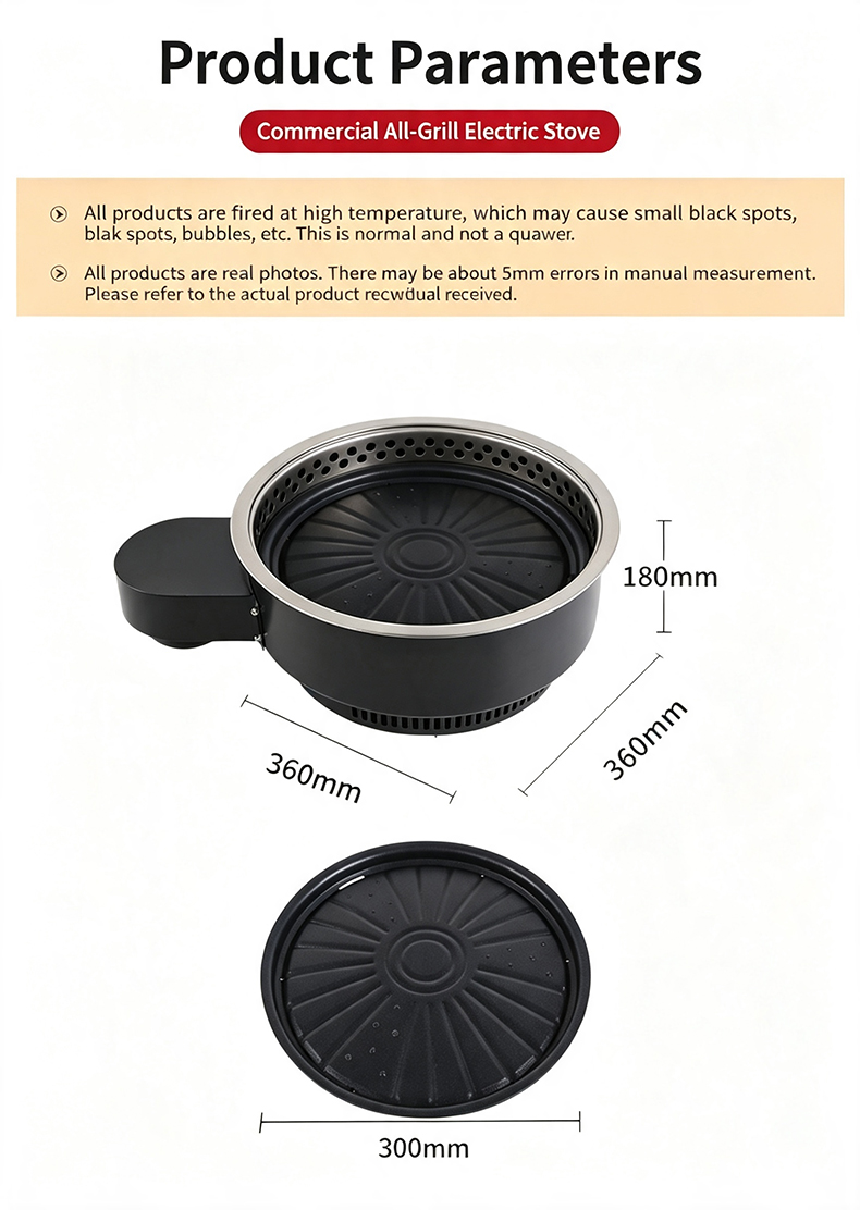 JHD-360A commercial hot pot grill stove product dimension size drawing, specification parameter display for installation reference