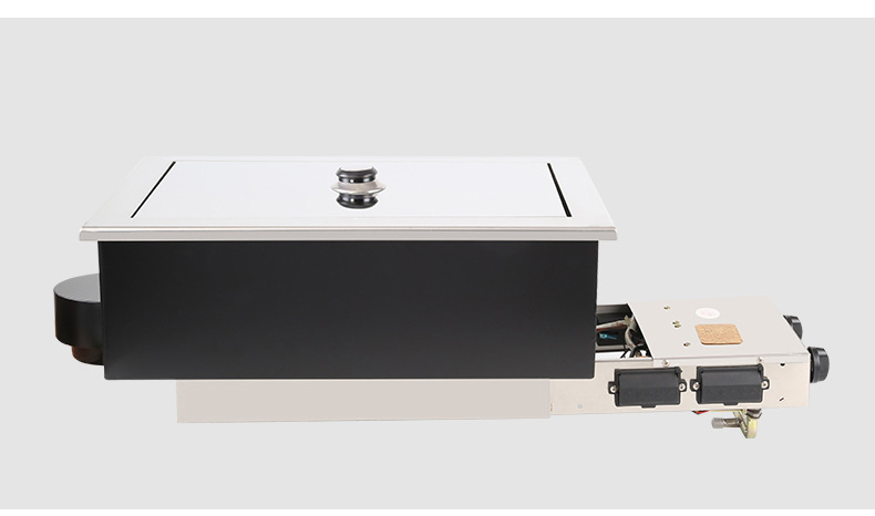 SZY‑540 commercial gas grill hot‑pot stove unit with closed cover, side view built‑in gas cooker for restaurant