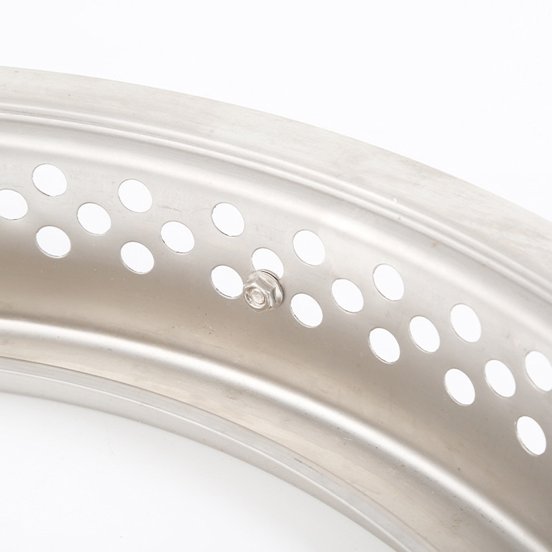 Close‑up detail of stainless steel perforated ring for SZY‑420 gas grill hotpot stove