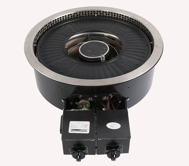 SZY‑530 gas stove top view showing burner core and external control knobs