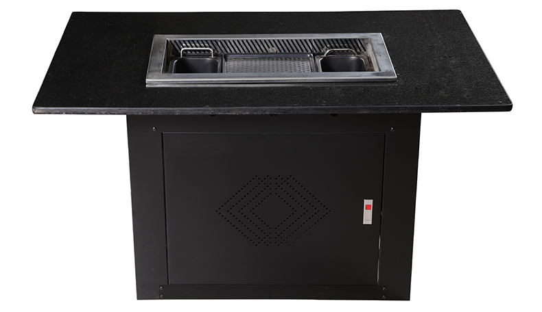 JHD‑720 smokeless bbq hot pot electric stove installed on dining table cabinet commercial restaurant integrated grill hotpot table equipment