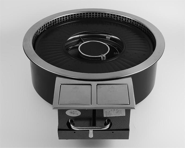SZY‑530 built‑in gas stove front side view with pull‑out drawer structure