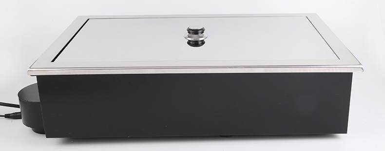 JHD‑710 built‑in grill hotpot combo electric ceramic cooker with stainless steel closed cover for restaurant
