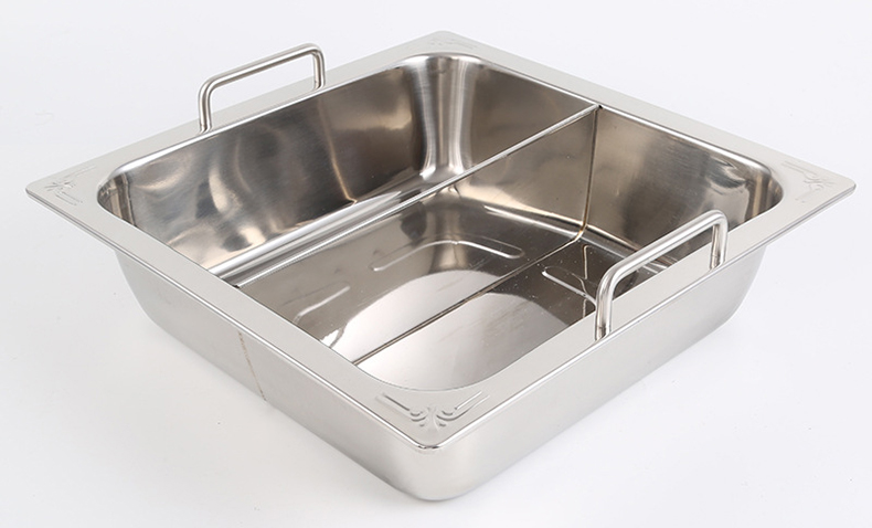 Replacement stainless steel divided hot pot basin for JHD‑710 grill hotpot integrated cooker