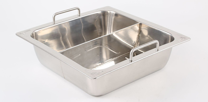 SZY‑710 roast shabu shabu integrated stove stainless steel divided hot pot basin with handle