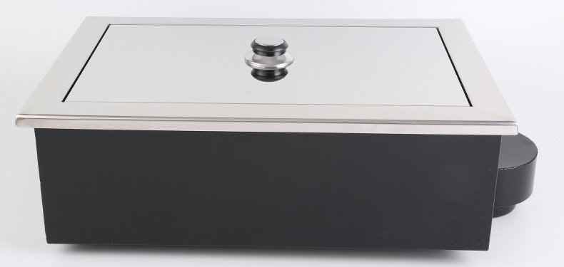 JHD‑540 Grill Hot Pot Electric Ceramic Stove Unit With Closed Stainless Steel Lid, Built‑in Commercial BBQ Hotpot Insert For Dining Table
