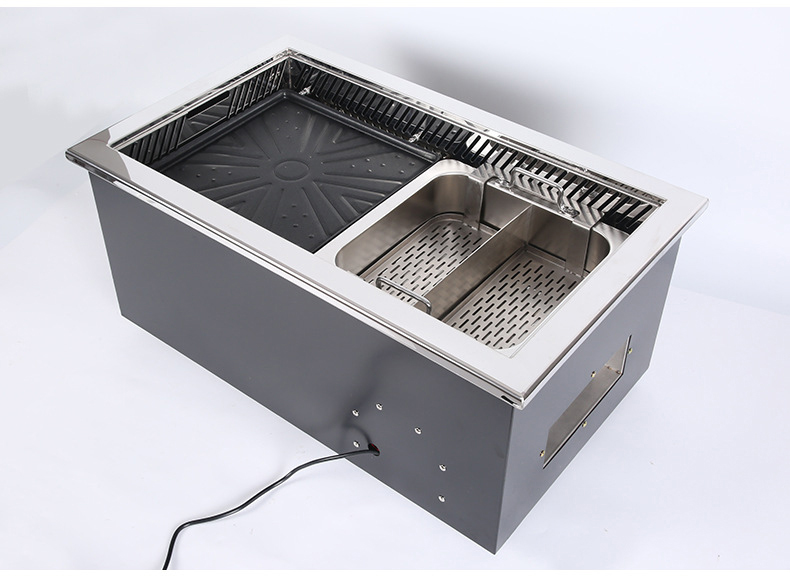 JHD‑650 lift grill hotpot electric ceramic stove whole machine oblique view, embedded commercial roast and cook all‑in‑one furnace