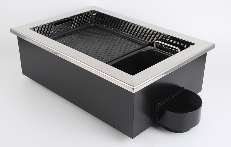 JHD‑540 Built‑in Grill Hot Pot Insert Unit Side Air Vent, All‑in‑One Electric Ceramic Stove Replacement Core For Restaurant Hotpot Table
