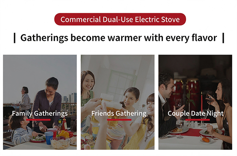 JHD-460 commercial dual-use electric grill, suitable for family friends couple gathering restaurant catering equipment