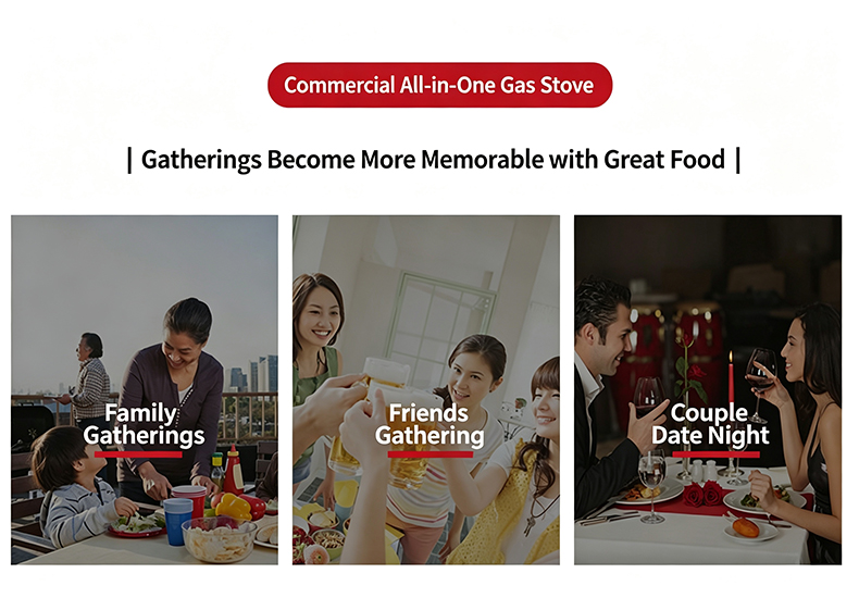 SZY‑420A gas hot pot grill stove application scenarios family friends couple gathering catering equipment