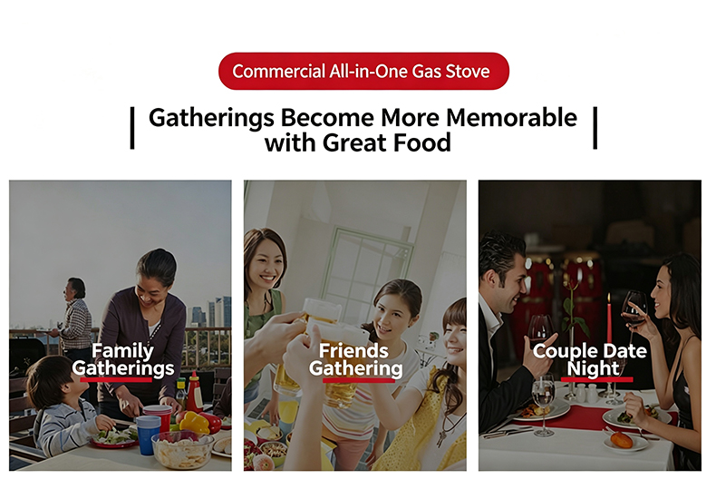 SZY‑530 built‑in gas hot pot grill stove usage scenarios for family friends couple gathering catering business