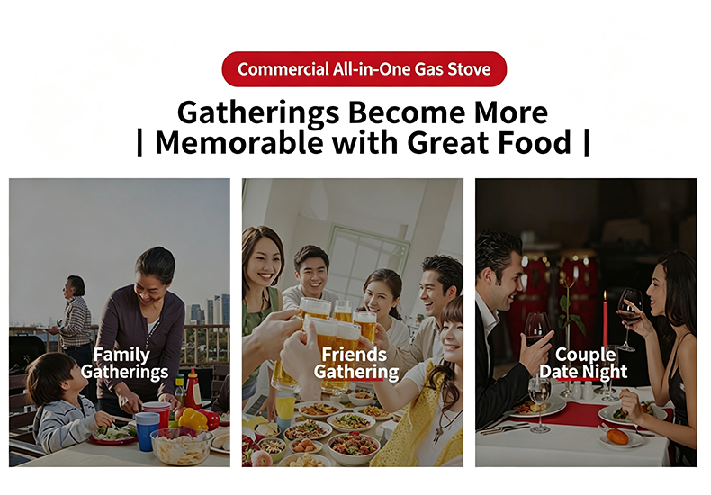 SZY‑710 gas hot pot grill stove usage scenarios, family gatherings friends party couple dinner for commercial catering equipment