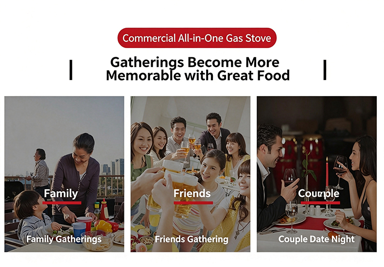 SZY‑720 commercial gas hotpot grill stove usage scenarios for family gatherings friends party couple dinner