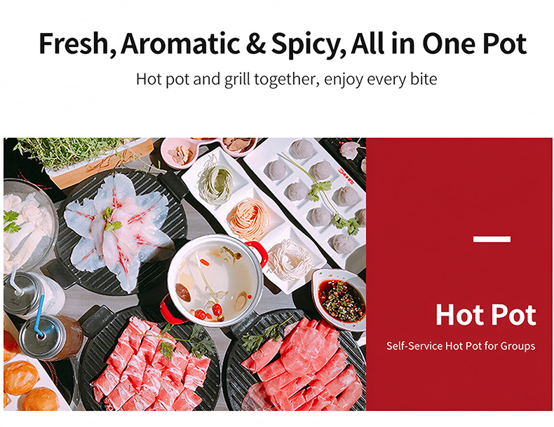 JHD‑480 dual‑use electric ceramic stove for hot pot, self‑service group hot pot restaurant cooking equipment