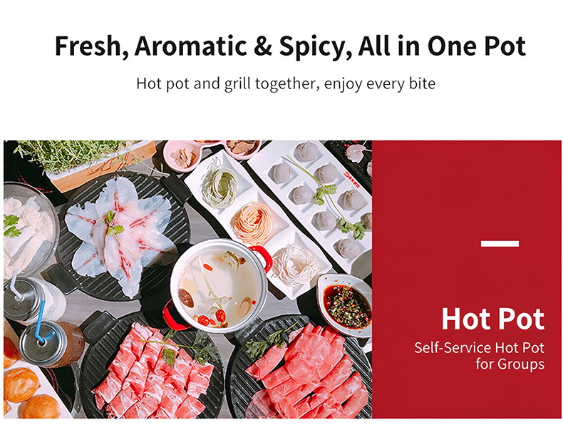Szy‑650 commercial gas hot pot grill delicious hotpot food for group self‑service restaurant