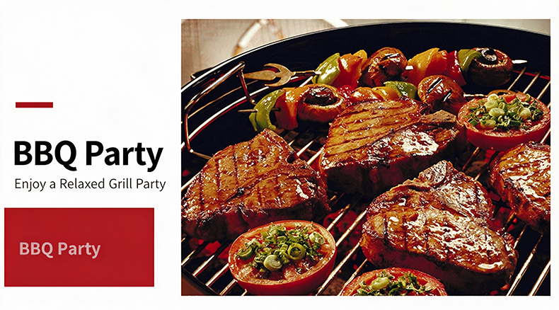 JHD‑480 commercial electric ceramic stove BBQ party scene, steak barbecue grill for hotel and restaurant