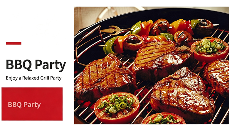 SZY‑710 all‑in‑one gas stove bbq party cooking effect, grilled steak and vegetable barbecue for commercial restaurant