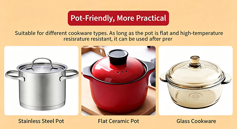 JHD-420C electric grill stove compatible with stainless steel pot, flat ceramic pot and glass cookware for commercial use