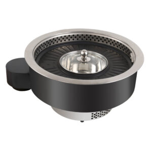 JHD‑480 Round Built‑in Dual‑Use Electric Ceramic Hot Pot Grill Stove Equipped With Stainless Steel Pot And Glass Lid