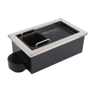 JHD‑450 commercial built‑in hot pot bbq electric grill unit, restaurant integrated roast hotpot catering equipment white background