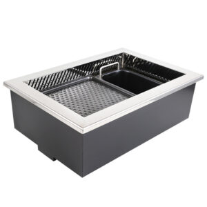 JHD‑540 commercial built‑in hot pot bbq electric grill unit, restaurant roast hotpot integrated stove catering equipment white background