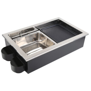 JHD‑710 Built‑in BBQ Hot Pot Integrated Electric Ceramic Stove, Commercial Catering Equipment White Background