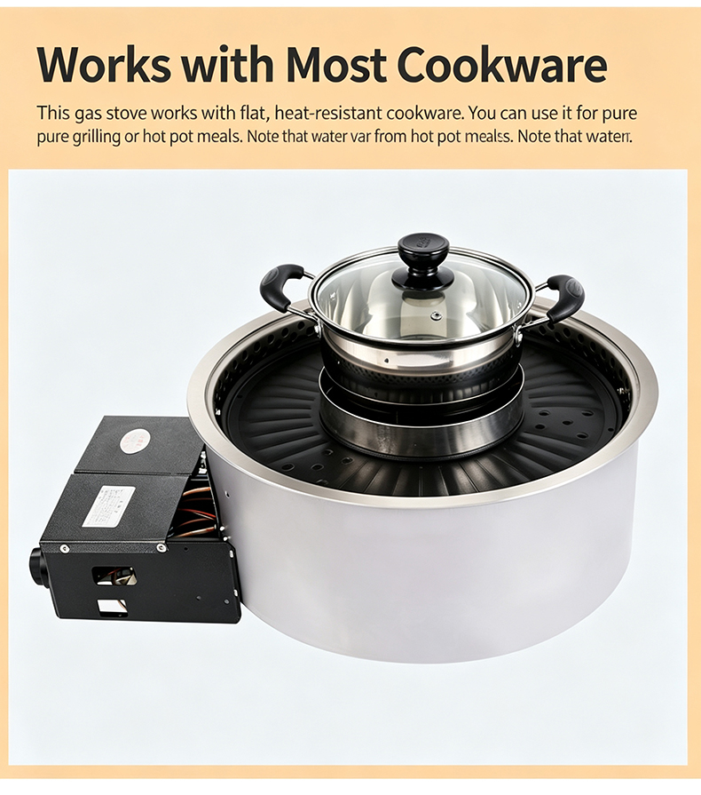 SZY‑420A built‑in gas hot pot grill stove works with most cookware commercial catering equipment