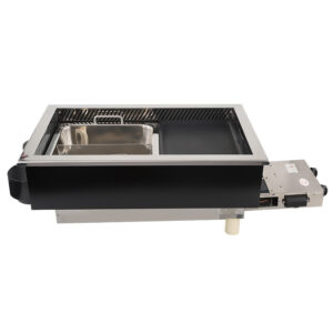 SZY-710 Built-in Gas BBQ Hot Pot Integrated Stove Side View, Commercial Restaurant 2-in-1 Gas Roast Hotpot Cooker Unit