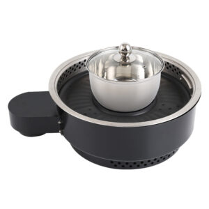 JHD‑420A Round Built‑in Electric Ceramic Hot Pot Grill Stove Equipped With Stainless Steel Pot For Catering Business