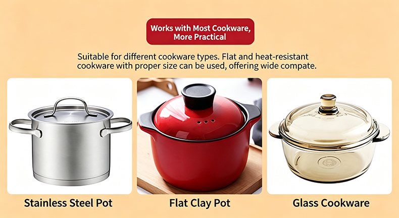 JHD‑530 electric ceramic stove compatible cookware, stainless steel pot, clay pot, glass cookware for commercial restaurant