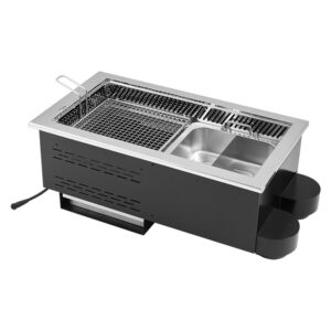 JHD‑670 Built‑in BBQ Hot Pot Electric Ceramic Stove, Commercial Roast Hotpot Unit White Background Product Photo