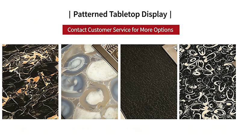 Custom marble tabletop pattern options for JHD‑450 commercial built‑in hot pot bbq grill stove restaurant furniture